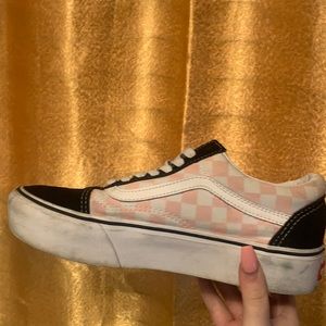 Vans old school pastel checkered platform shoes